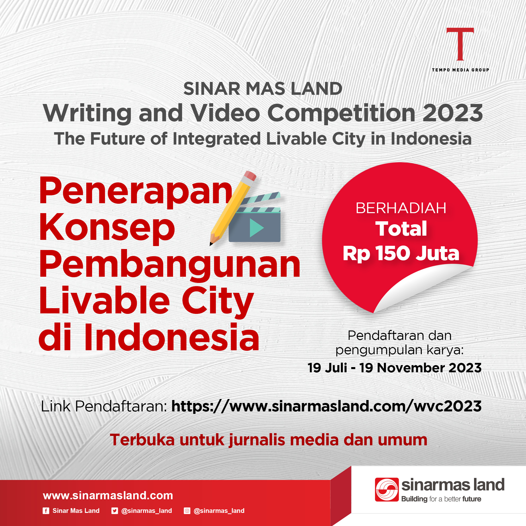 Sinar Mas Land Gelar Writing & Video Competition 2023, Berhadiah